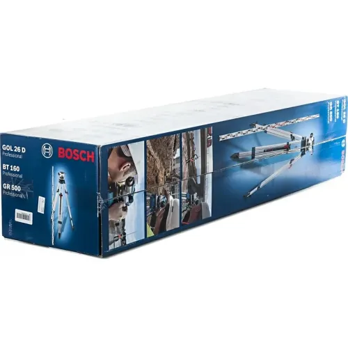 Bosch GOL 26 D Professional нивелир оптический со штативом BT 160 и рейкой GR 500, 0601068002